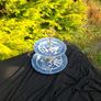 Blue willow style cake stand light chip at the back Image 2