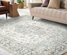 Rugs Living Room Large 200x300cm, Machine Washable Rug for Bedroom, Boho Soft Short Pile Area Rugs, Vintage Non Slip Kitchen Carpet for Dining Room Office, Beige