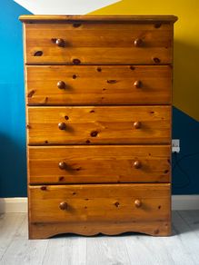 Solid Pine 5-Drawer Chest of Drawers