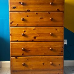 Solid Pine 5-Drawer Chest of Drawers
