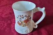 Royal Stuart By Royal Tara Bone China Gold Gilt Large Floral Tankard / Vase Made In Galway Ireland