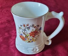Royal Stuart By Royal Tara Bone China Gold Gilt Large Floral Tankard / Vase Made In Galway Ireland