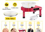 350w Pottery Wheel Machine 25cm Ceramic Clay Art Craft Lcd Control