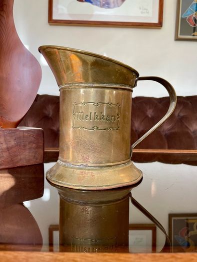 Antique Dutch Melkkan Brass Milk Can Vintage Decoration Authentic Brass Milk Can