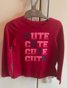 Mothercare BNWT age 2-3 Girl's berry CUTE top