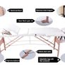 Portable Massage Bed Table - 3-Section Foldable Beauty Couch for Reiki Therapy Treatment Salon Healing - Metal Headrest Support/Carry Bag (FREE POSTAGE) Image 5