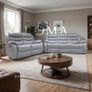 Roma recliner Sofa light Grey leather Image 3