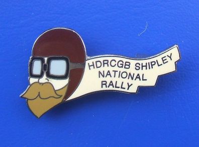 Harley Davidson Riders Club of Great Britain (HDRCGB) - Shipley Rally enamel badge (1970's / 1980's). A scarce badge!