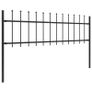 Garden Fence with Spear Top Steel 10.2x0.6 m Black Image 2