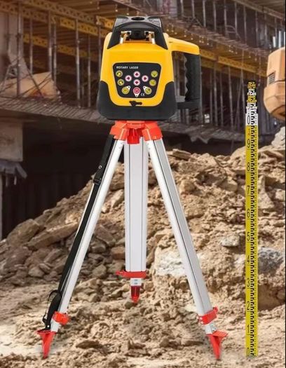 Rechargeable 360 Rotation Laser Level Auto Self-Leveling Vertical Horizontal Scanning Professional Measurement Construction Tool kit with receiver etc