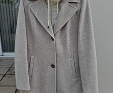 German brand Barbara Lebek - WOOL Coat - Taupe Cream - DE 38 UK 12 - BNWT RRP 230