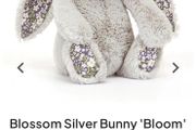 New JELLYCAT Medium Silver Blossom Bunny Bloom