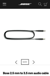 Bose noise cancelling 2.5 mm to 3.5 mm audio cable headphone 700