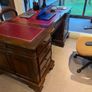 English style Victorian walnut red faux leather 180cm x 90cm Image 2