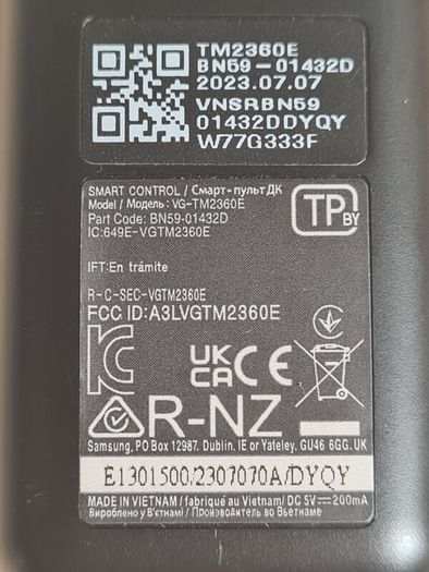 Samsung Smart Tv Remote Bn59-01432d Solar Power Usb-c Genuine Authentic