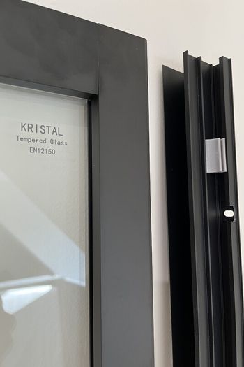 Shower Sliding Door Metal Black 1000 mm Sonas ASPECT