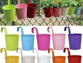 10 x Metal Iron Flower Pot Vase Hanging Balcony Garden Planter Home Decor