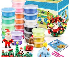 24 Colors Air Dry Clay, Magic Clay Ultra Light Modelling Clay Non Toxic, Creative Art DIY Crafts for Kids Boys & Girls