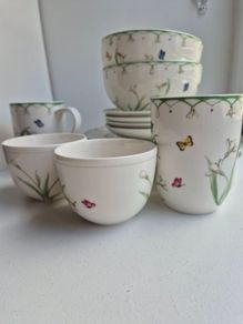 Villeroy & Boch Spring Awakening Porcelain Set Bowls, Cups, Plates