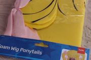 Foam Party Wig Pigtails Blonde