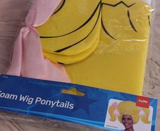 Foam Party Wig Pigtails Blonde