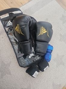 boxing gloves and wraps