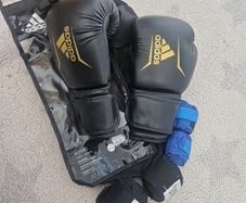 boxing gloves and wraps