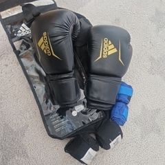 boxing gloves and wraps