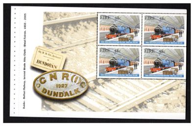 2005 Ireland Dublin Belfast Railways Commemorative Stamp Booklet Pane featuring 48c 201 Class Diesel Mint Never Hinged (MNH). Hibernian HP154.