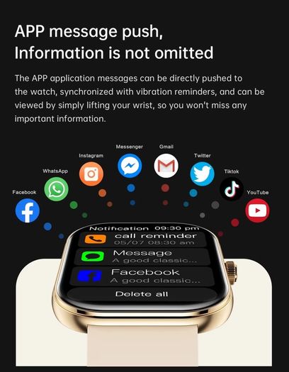 2025 Smart Watch 2.01" HD Display Waterproof Fitness Tracker Heart Rate Monitor