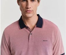 GANT Mens 4 Color Oxford Polo Shirt Pink Navy Contrast Trim Size 3XL