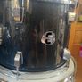 Nearly new Ludwig Evolution and Backbeat Snare Drum 14" and 10/12/16 toms in stunning Black Sparkle Wrap Image 2