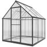 Polycarbonate Greenhouse with Swing Door and Adjustable Window, Walk-in Greenhouse with Rain Gutter, 6 x 6.5ft, Black Image 10