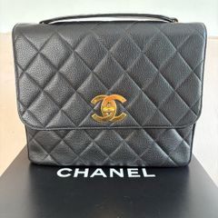 chanel rare vintage caviar Single Flap 24k Gold Plated