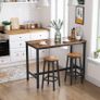 _Set of 2 Bar Stools Kitchen Chairs with Sturdy Steel Frame Image 2
