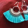 Turquoise Tassel Earrings Image 2