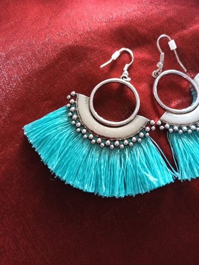 Turquoise Tassel Earrings