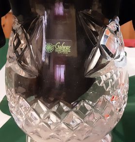 nice galway crystal hurricane candle holder