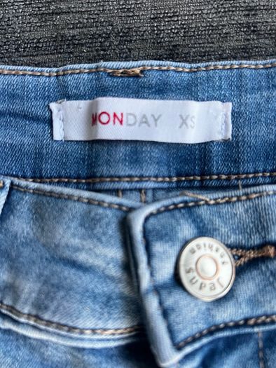 Monday Denim Shorts XS Embroidered Floral & Bird Design