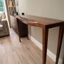 Solid wood walnut finish bow-front Console/ Hall Table Image 2