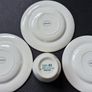 Vintage ARKLOW 1 Egg cup and 3 Saucer's white with Golden Flower Leaf Pattern Image 3