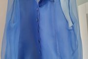 royal blue blouse transparent sleeves