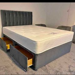 Double 4ft6 Divan Beds. Multiple Designs Instock. New Tufted Memory Foam Mattresses Available. Free Delivery