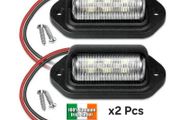 2pcs LED White Rear Number plate Lights Trailer Truck Caravan Bus Tailights