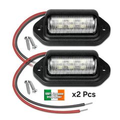 2pcs LED White Rear Number plate Lights Trailer Truck Caravan Bus Tailights