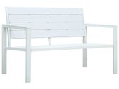 Garden Bench 120 cm HDPE White Wood Look