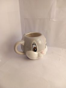 Large Disney  Mug Disney Bambi & Thumper Coffee/Soup Mug 3D Rabbit Head Face, Great gift present   buck's bunny looney tunes mug authentic item