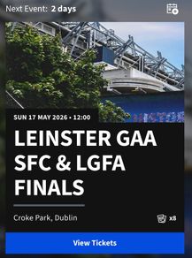 Leinster GAA Final tickets adult and juveniles (8 tickets)