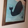 Original Contemporary Minimalist Niave Folk Nautical Whale theme Painting Image 3