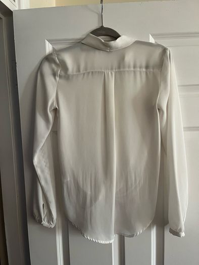 V-neck white blouse